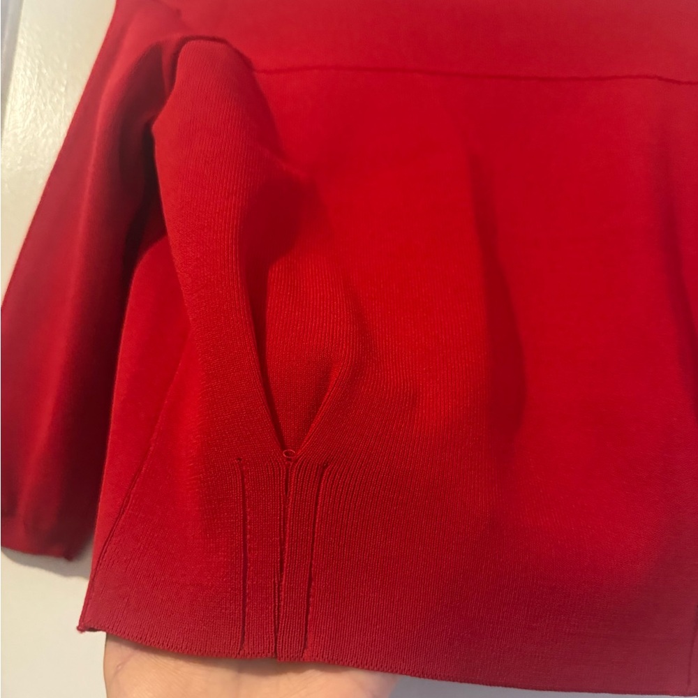 Red Open Front Cardigan - Picture 3 of 5